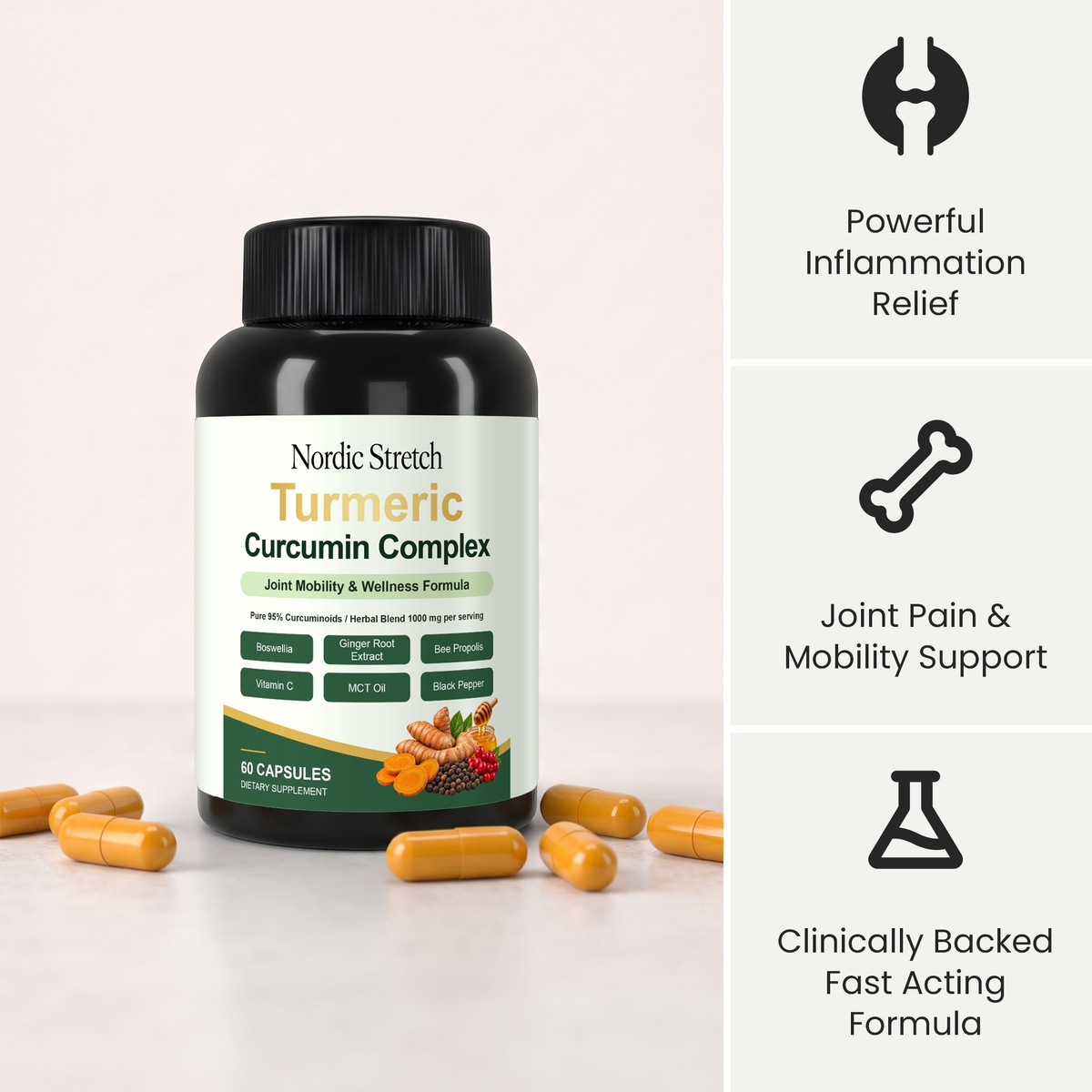 Nordic Turmeric Curcumin Capsules (1,000mg)